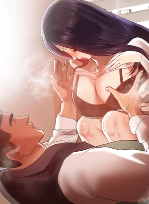 Massaging her breasts